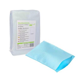 Medi-Inn+ Guantes Desechables Airlaid Pe Desechable Manopla para Baño Azul Claro (Cantidad: 50 Pieza)