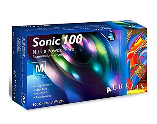 Sonic - Guantes de nitrilo sin látex, sin polvo, color azul cobalto