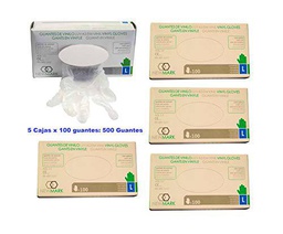 Vinil Guante New Mark Tran C/P 100/U G 5 Unidades 100 ml