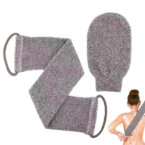 TICKLELY 2 Piezas Juego de Esponja de Baño y Guante Exfoliante Corporal