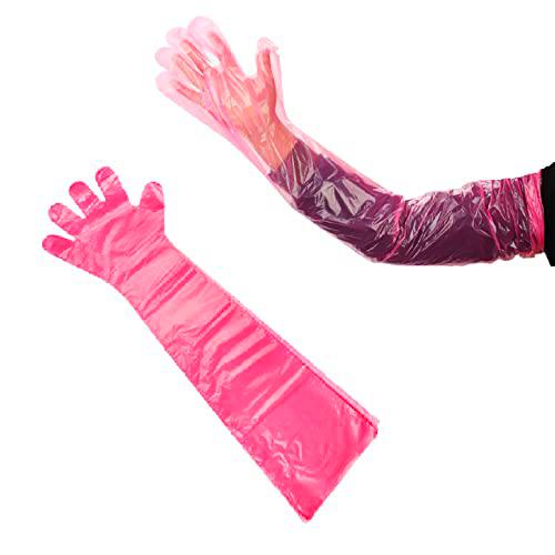 SEMINISMAR Guantes de inseminación desechables,guantes impermeables transparentes desechables,brazo largo,transparente,para inseminación artificial,exámenes veterinarios,8 piezas