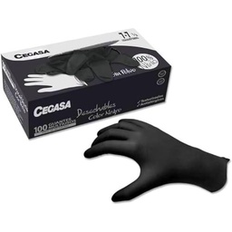 GUANTES CEGASA NITRILO NEGRO SIN POLVO MEDIANA T7