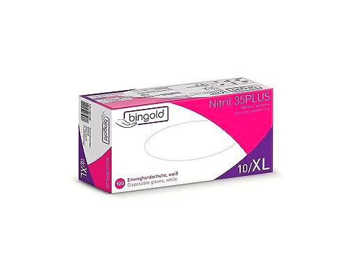 Guantes desechables de nitrilo 35PLUS, color blanco
