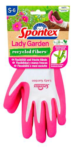 Spontex Lady Garden - Guantes de jardinería de viscosa y fibras de PET recicladas
