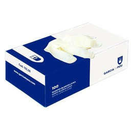 García de Pou 155.54 Guantes con Talco Medianos, Set de 100, Blanco
