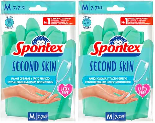 Spontex - Guantes de Limpieza sin Látex, Segunda Piel