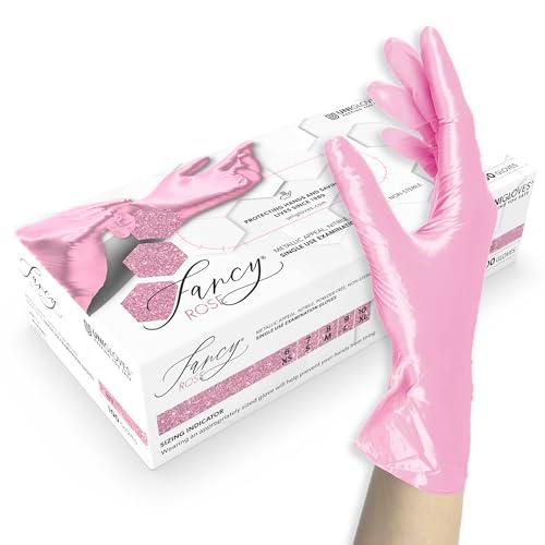 Unigloves FANCY Rose - Guantes desechables de nitrilo