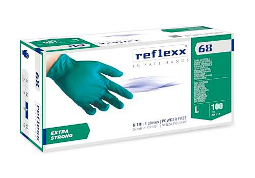 Reflexx R68/L sin polvo guantes de nitrilo Gr 6.0, tamaño grande