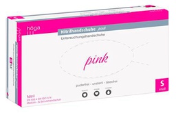 Höga Pharm guantes de nitrilo rosas, pequeños, sin polvo