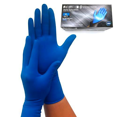 Maya Guantes Detectables de Nitrilo Azul. Aptos para Contacto Alimentario