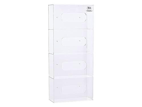 IEA Medical Dispensador de guantes de 4 compartimentos | soporte guantes desechables de acrílico | dispensador de guantes desechables fácil de montar | flexible e irrompible