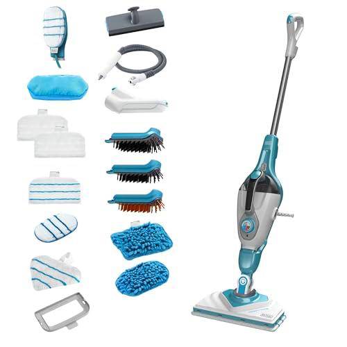 BLACK+DECKER Fregona a vapor y limpiador de mano multifunción 10 en 1 con guante y accesorios STEAMitt