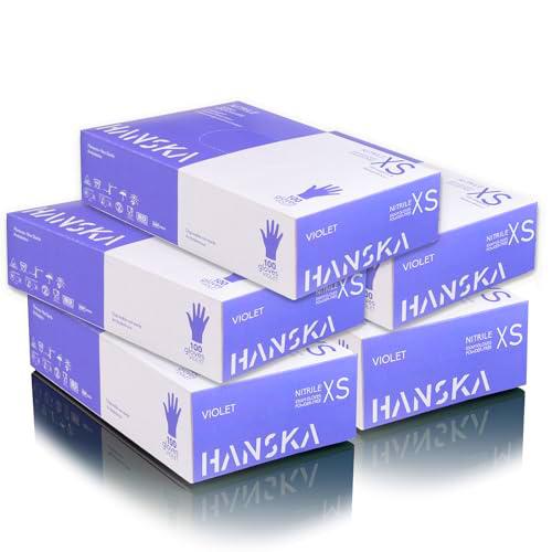 HANSKA Paquete de 500 guantes desechables de nitrilo morado