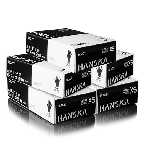 HANSKA Paquete de 500 Guantes desechables de nitrilo negros