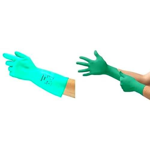 AlphaTec 37-675 Guantes de Nitrilo Profesionales, Verde
