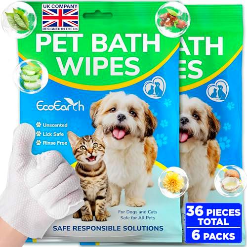 EcoEarth - Toallitas Premium para Perros y Gatos - 36 Guantes