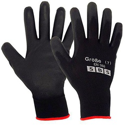 12 pares de guantes de nailon SBS, talla 7 hasta 11