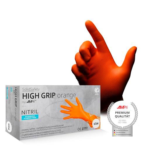 AMPri Guantes desechables de nitrilo de alto agarre