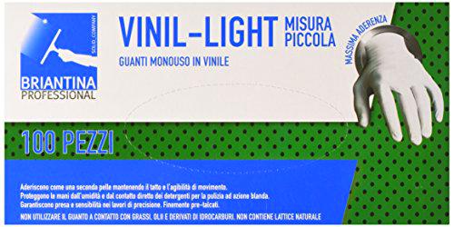 La Briantina Guantes desechables de vinilo de luz, paquete de 100 unidades