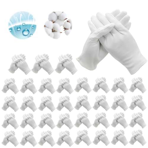 36 pares de guantes blancos de algodón: guantes de algodón blanco