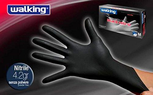 Guantes blacknitro Walking XL 100pz - desechable nitrilo sin polvo antialérgicas