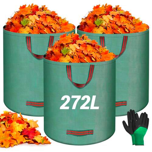 NXPZ 3X 272L Bolsas de Basura de Jardín con 4 Asas