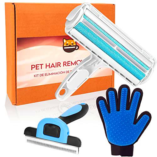 Cassary Rodillo quitapelos Mascotas, Cepillo quitapelos Mascotas y Guante quitapelo Muerto para Perros y Gatos