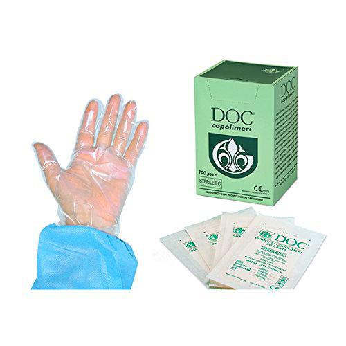 Guantes desechables de examen, DOC Copolímeros sobre papel