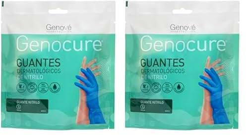 GENOCURE | Guantes Dermatológicos Nitrilo | Guantes Dermatológicos de Nitrilo Flocado con una Ligera Capa de Algodón | Talla S (Paquete de 2)