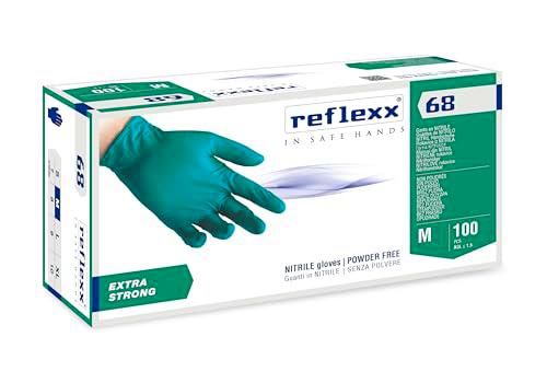 Reflexx R68/M sin polvo guantes de nitrilo Gr 6.0, tamaño mediano