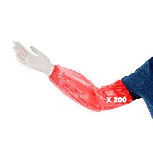 OneProtek Rojo puño desechable, 200, Talla única (Pack Unisex Adulto