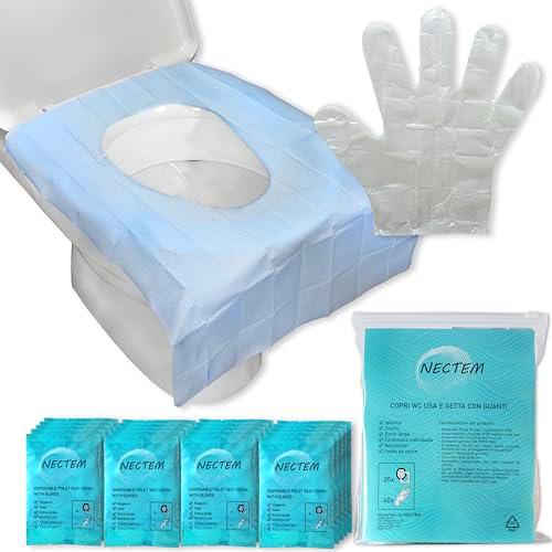 NECTEM Tapas de Inodoro Desechables para Niños y Adultos con Guantes