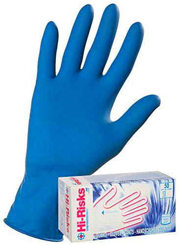 Linea Premium EHRP/L Guante de látex, azul Hi Risks