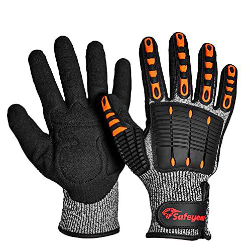 SAFEYEAR Guantes Anticortes de Nivel 5, Ajuste Cómodo Elástico 3D