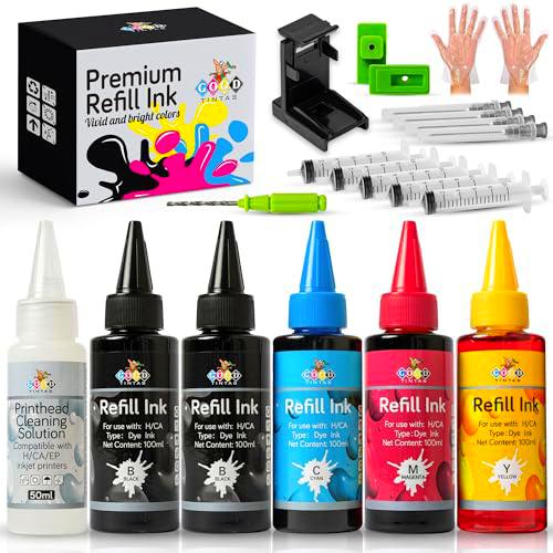 GOODTINTAS Kit de Recarga de Tinta Compatible para Cartuchos de Tinta Canon PG-540 CL-541 PG-560 CL-561 540XL 541XL 560XL 561XL PG40 50 CL41 51 Incluye 500 ML Tintas +Accesorios+ 50ml Limpia Cabezal
