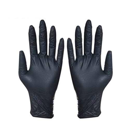 100 Guantes Desechables Negros para Limpieza de uñas
