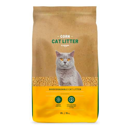 by Amazon, Arena para Gatos Clumping Corn, 25 L (paquete de 1) (anteriormente una marca de Lifelong