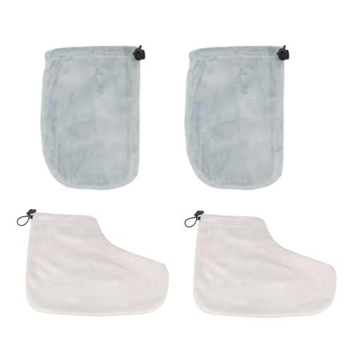 Ipetboom 2 pares de guantes para mantener el calor thehomeuse SPA uso doméstico de baño de cera manoplas de cera cubierta de los pies de parafina terapia guantes pies botas accesorios forro