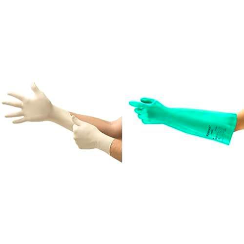 MicroFlex 63-864 Guantes Desechables, Dedos Texturizados y Reforzados