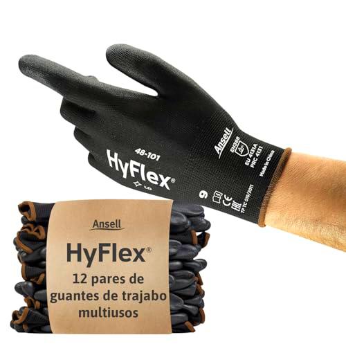 Ansell HyFlex 48-101 Guantes de Trabajo Finos, Alta Precisión Táctil