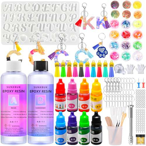 SUNXBUK Resina Epoxi Kit 2 partes 408ml, Resina Epoxi Transparente