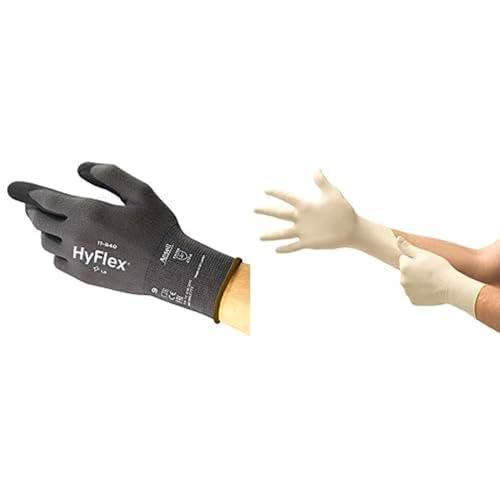 HyFlex 11-840 Guantes de Trabajo Profesionales, Revestimiento de Nitrilo Antideslizante