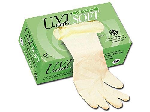 UVI Extra Soft - Guantes de examen de vinilo elástico desechables
