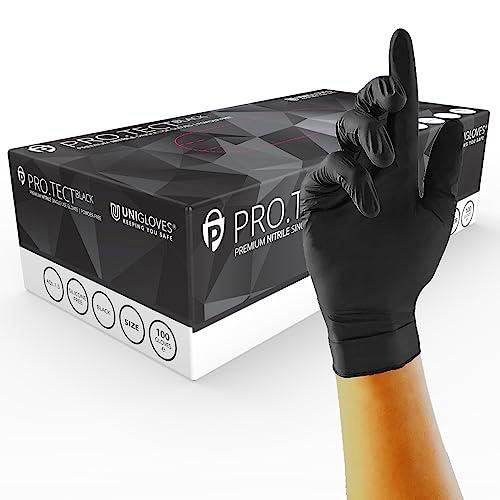 UNIGLOVES Pro.TECT Negro GA0042 Nitrilo de un Solo Uso