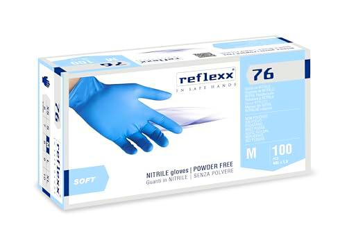 Reflexx R76 / M guantes de nitrilo sin polvo, tamaño M