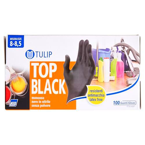 Guanti monouso nitrile colore nero - misura L 100 paia