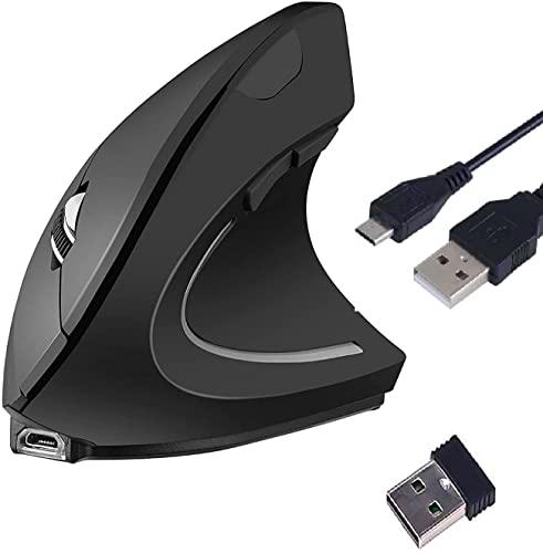 OENLY Ratón Vertical Ergonómico Recargable USB inalámbrico Ratón