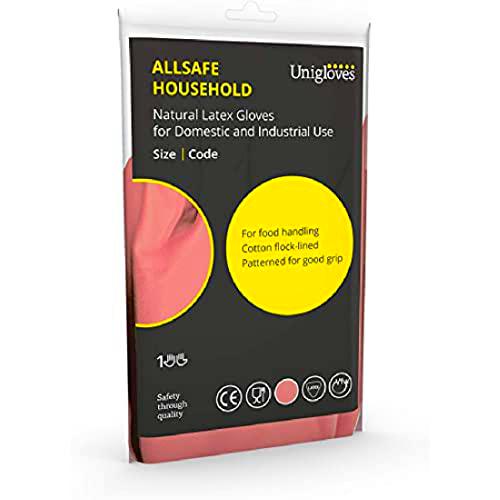 UNIGLOVES Allsafe UGHG3004P - Guantes de látex para el hogar