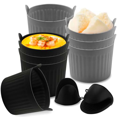 WANDGU 8 piezas freidora de aire caliente molde de silicona Airfryer Accesorios: moldes antiadherentes con 2 guantes de horno