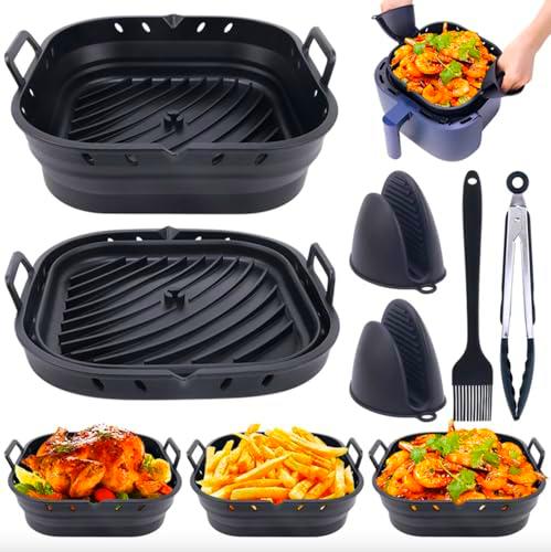 Alniste Bandeja de Silicona para Airfryer 22 cm Plegable